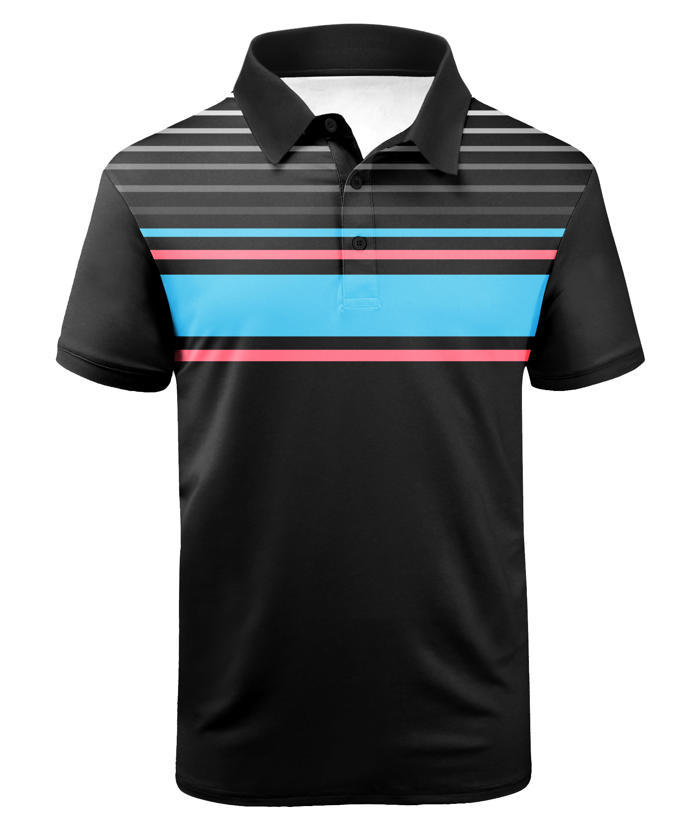 ZITY Men's Striped Color Block Dri Fit Polo Shirt-APOH700052