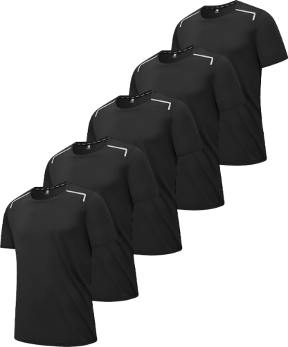 5 Pack Men's Crew Neck Dry Fit T-Shirt-DZUHE00182