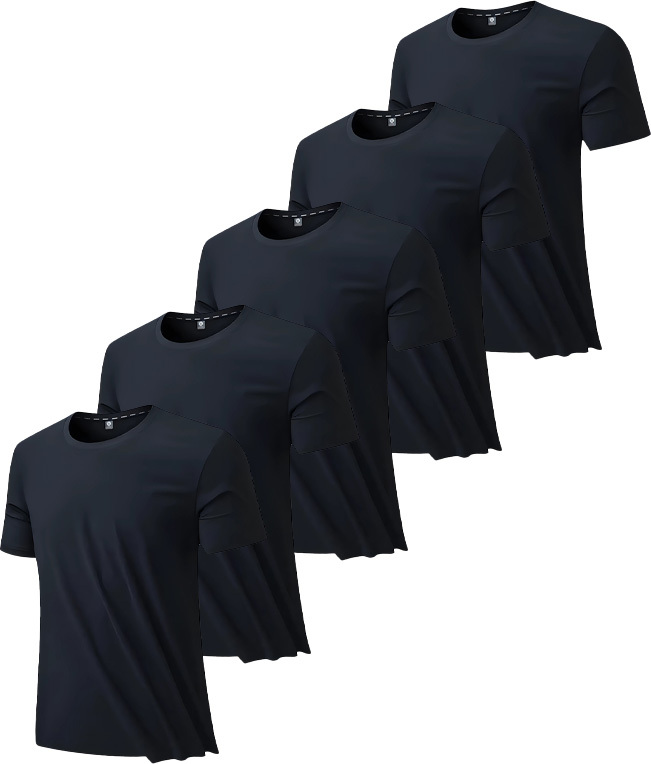 5 Pack Men's Summer Slim Fit Solid Color T-Shirt-DZUHE00181