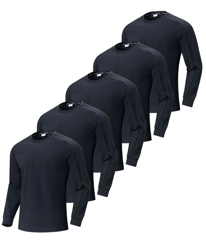 ZITY Men's Moisture Wicking Pullover Long Sleeve T-Shirt-DZUHE00166
