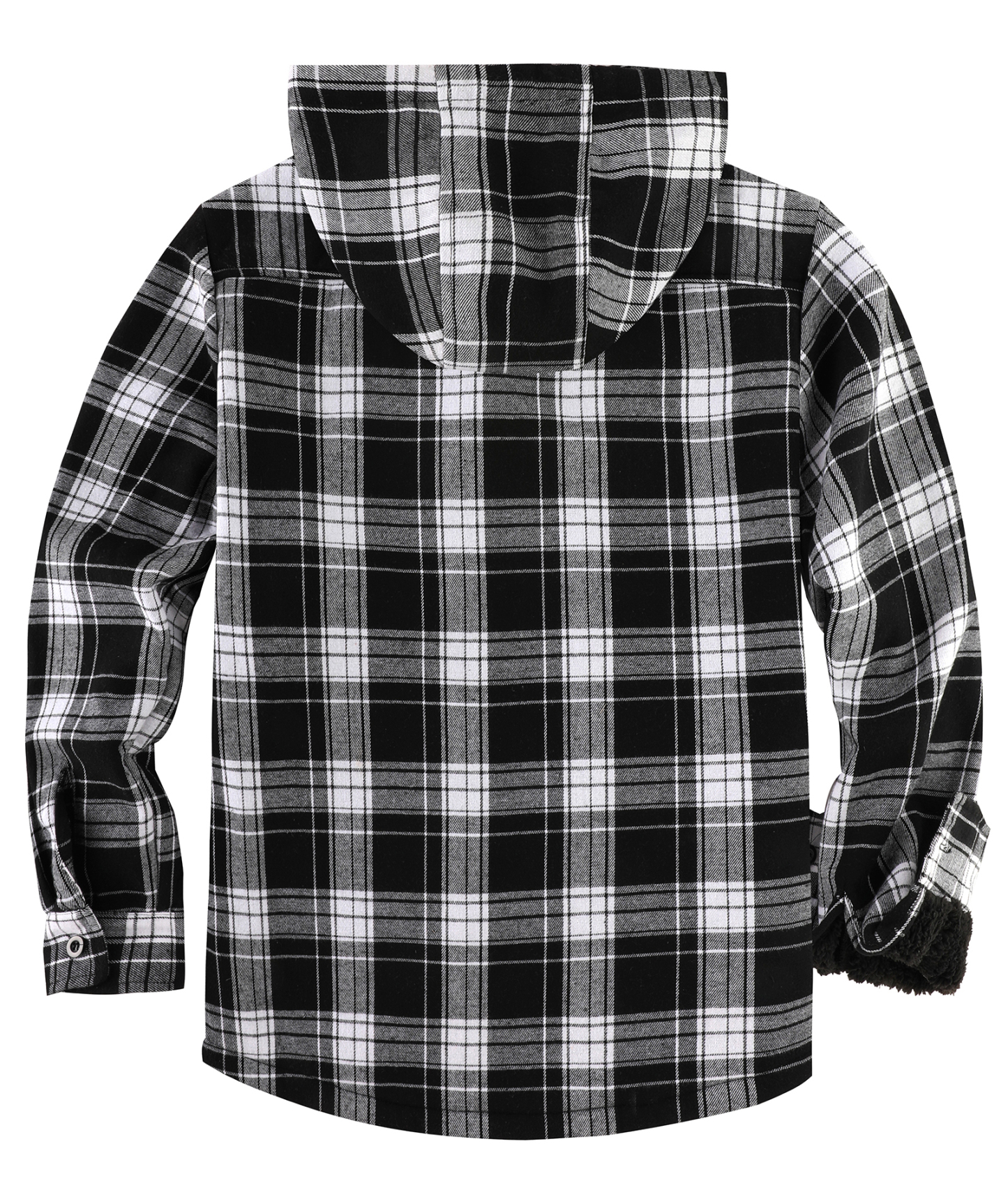 ZITY Men's Autumn Winter Plaid Thick Sherpa Line Hoodie-CUMJA05731