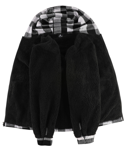 ZITY Men's Autumn Winter Plaid Thick Sherpa Line Hoodie-CUMJA05731