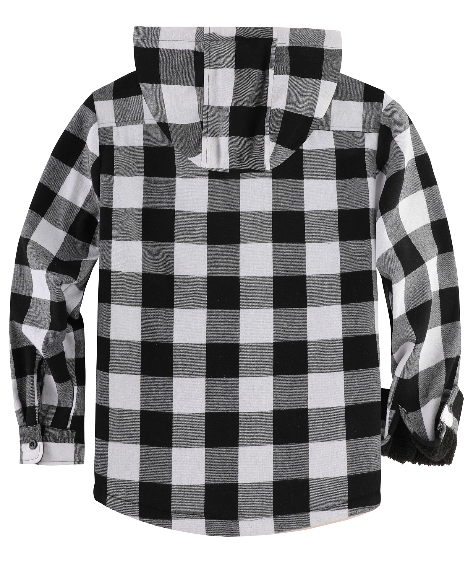 ZITY Men's Autumn Winter Plaid Thick Sherpa Line Hoodie-CUMJA05731