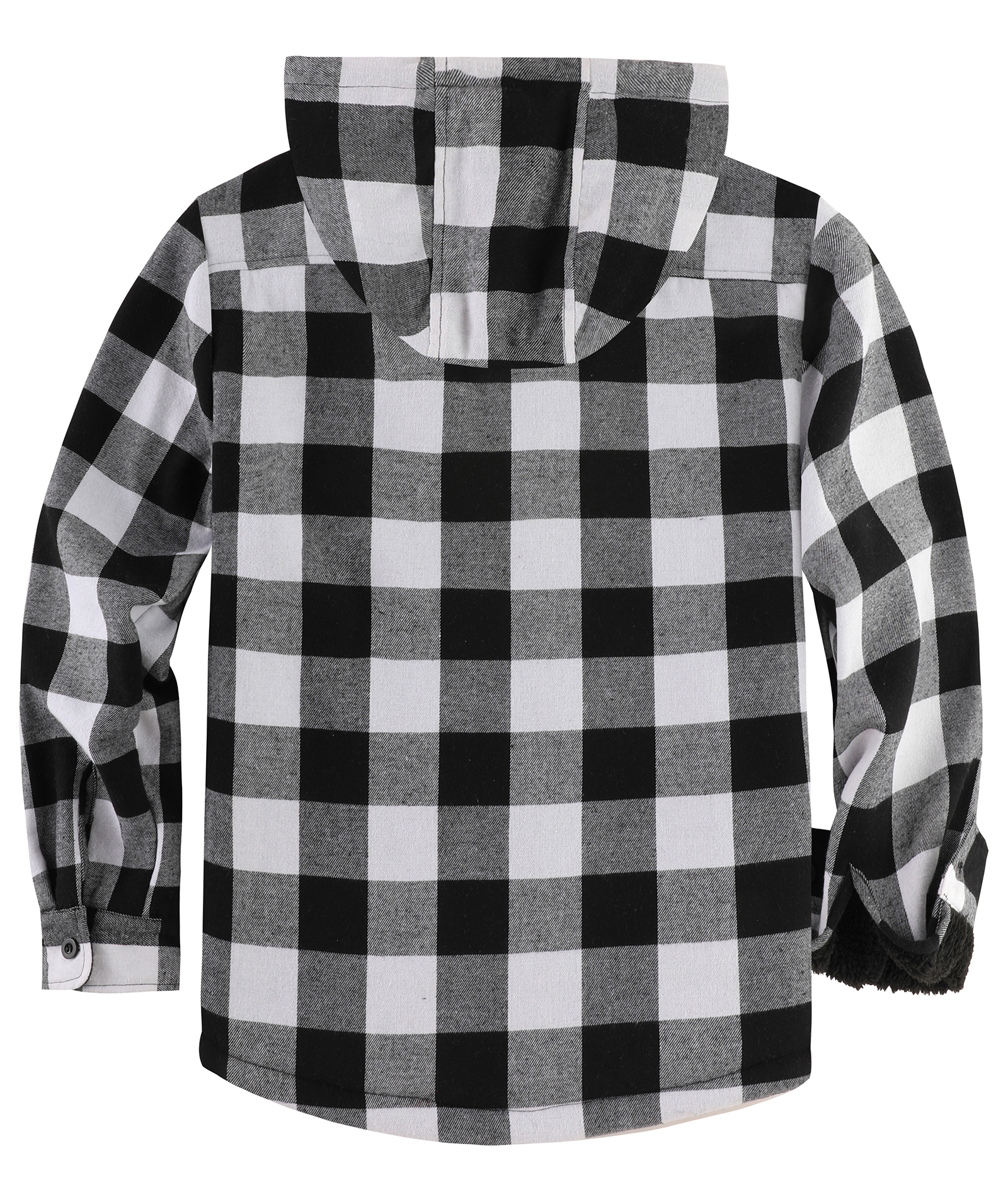 ZITY Men's Autumn Winter Plaid Thick Sherpa Line Hoodie-CUMJA05731