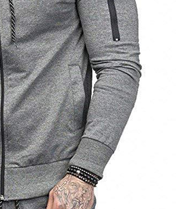 ZITY Men's Full-Zip Long Sleeve Workout Slim Fit Outdoor Hoodie-DUMFH04985|Zitysports