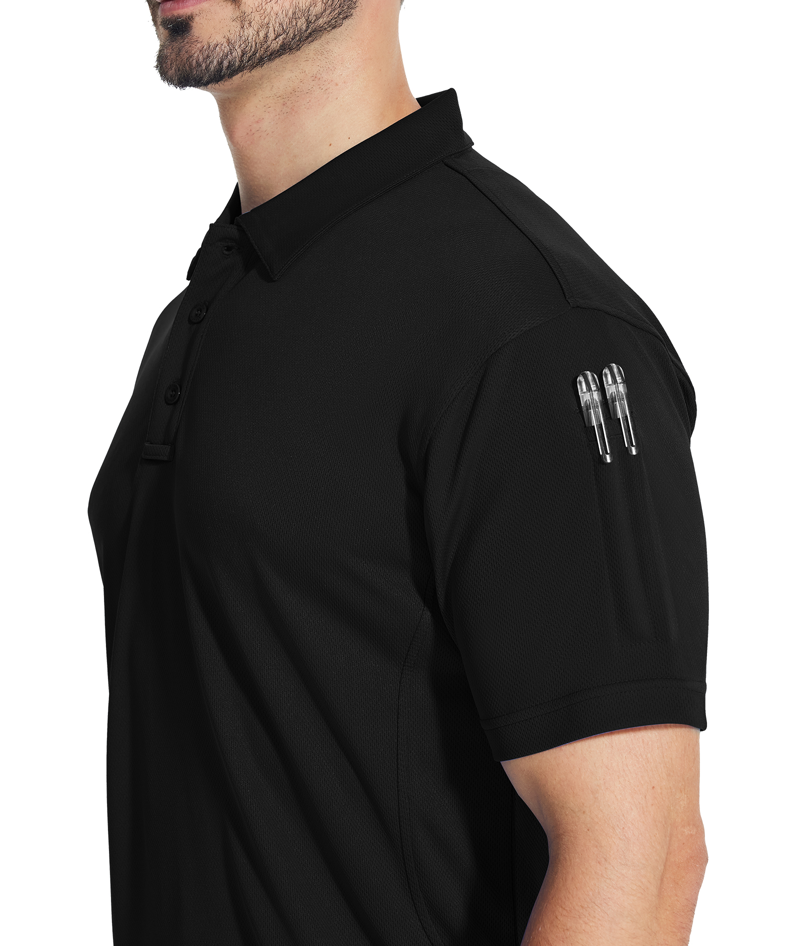 ZITY Men's Slim Fit Button Up Golf Polo Shirt-CUMPO03930