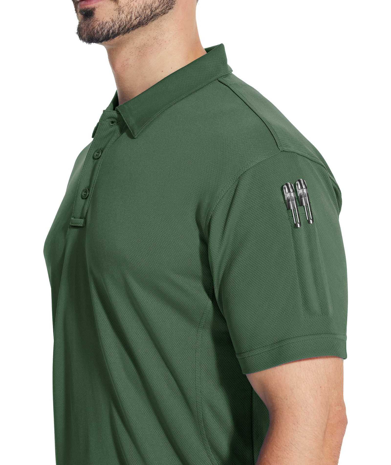 ZITY Men's Slim Fit Button Up Golf Polo Shirt-CUMPO03930