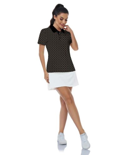 ZITY Women's Button Up Printed Golf Polo Shirt-CUWPO02027