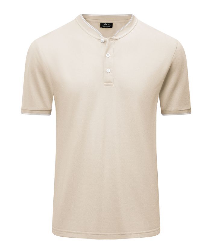 ZITY Men's Button Up Casual Neck T-Shirt-CUMSS01737