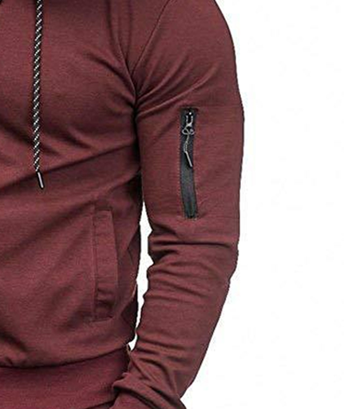 ZITY Men's Full-Zip Long Sleeve Workout Slim Fit Outdoor Hoodie-DUMFH04985|Zitysports