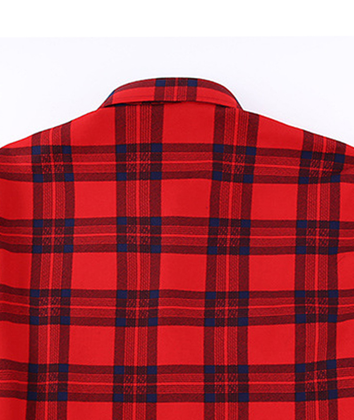ZITY Men's Slim Fit Long Sleeve Plaid Shirt-DUMJA05351|Zitysports