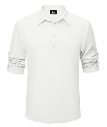 ZITY Men's Long Sleeve Button Up Polo Shirt-CUMLS01287