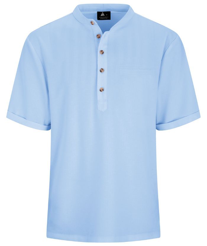 ZITY Men's Dri Fit Summer Henley T-Shirt-CUMSS01288
