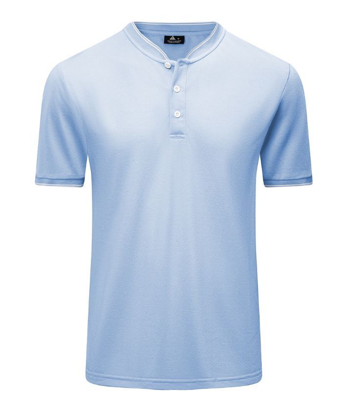 ZITY Men's Button Up Casual Neck T-Shirt-CUMSS01737