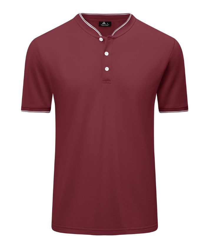 ZITY Men's Button Up Casual Neck T-Shirt-CUMSS01737