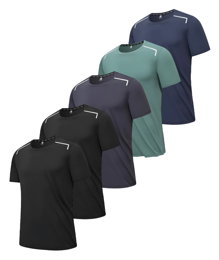 Men's Crew Neck Dry Fit T-Shirt Pack of 5 | Zitysports
