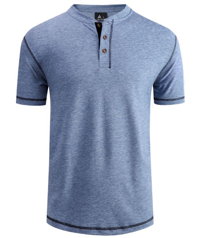 ZITY Men's Dri Fit Button Up Summer T-Shirt-CUMSS01984