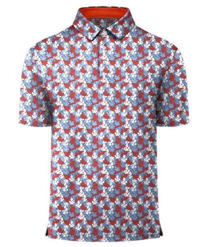 ZITY Men's Button Up Slim Fit Printed Polo Shirt-CUMPO05189