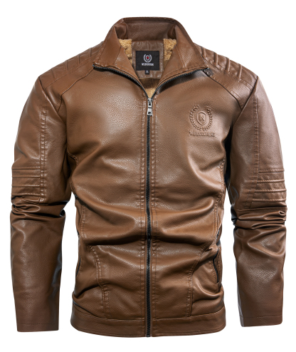 ZITY Men's Full Zipper Regular Fit Leather Jacket-ZPK007130