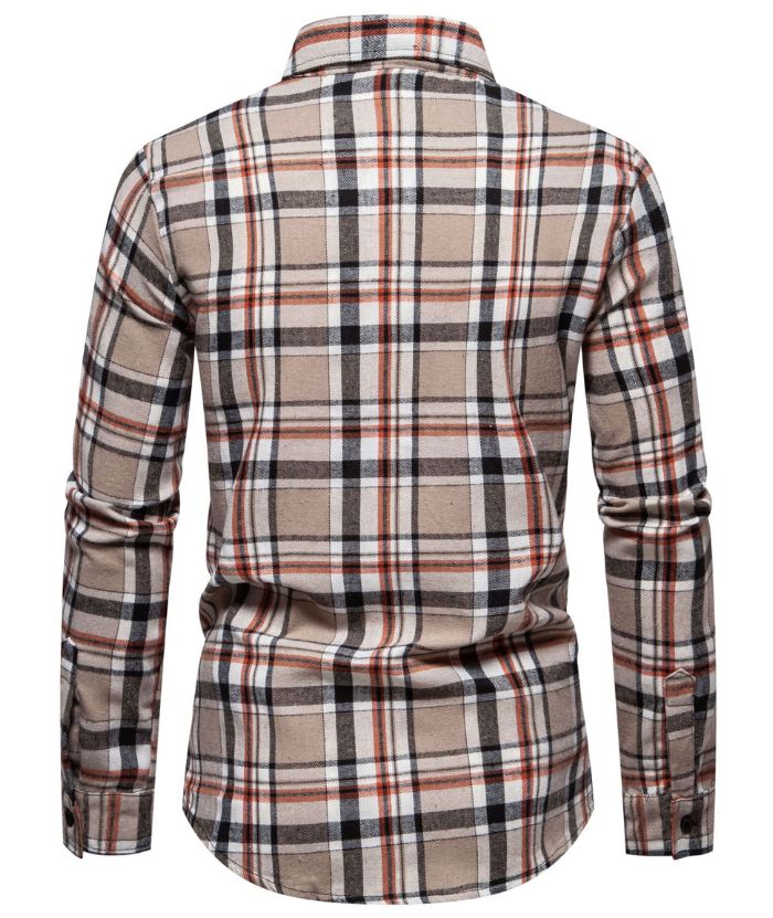 ZITY Men's Full Sleeved Stand Collar Plaid Flannel Shirt-DUMLT05246|Zitysports