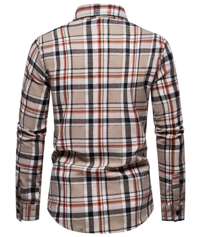 ZITY Men's Full Sleeved Stand Collar Plaid Flannel Shirt-DUMLT05246|Zitysports