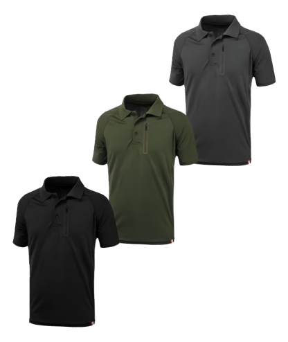 3 Pack Men's Dri-fit Polo Shirt With Zip Pocket-TZUHE00140