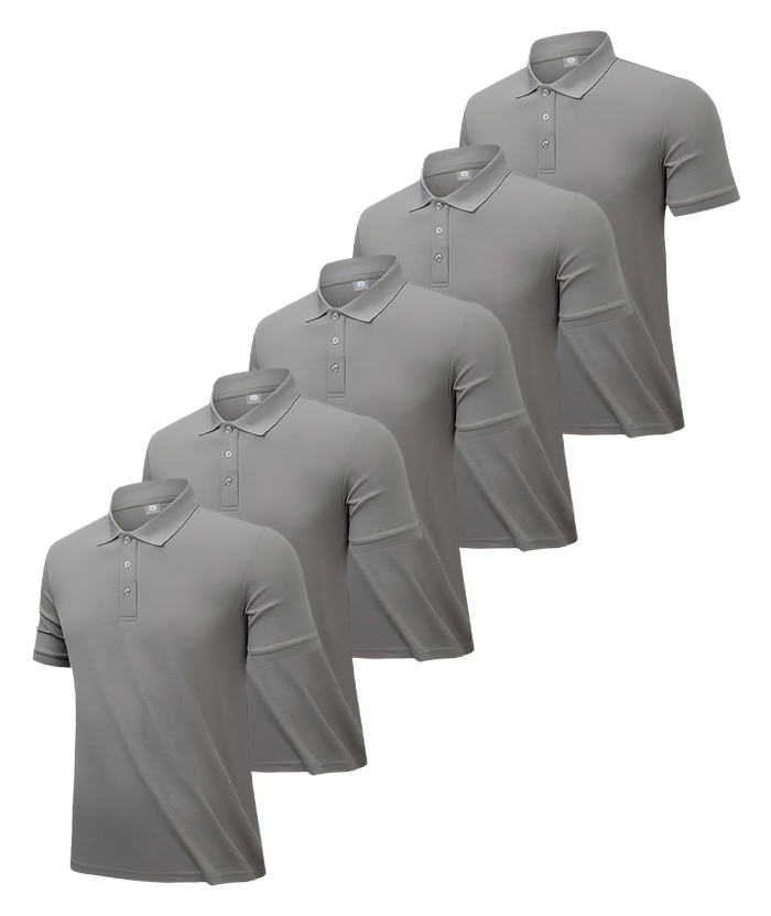 Men's Button Up Dri Fit Summer Polo Shirt Pack of 5 | Zitysports