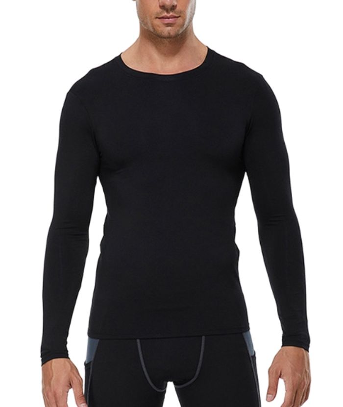ZITY Men's Long Sleeve Round Neck Compression T-Shirt-DUMLS05951