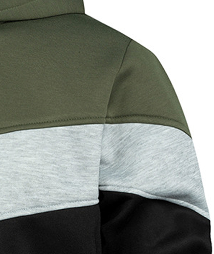 ZITY Men's Color Blocking Contrast Hooded Casual Sports Hoodie-DUMFH04839 | Zitysports