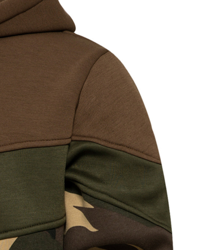 ZITY Men's Color Blocking Contrast Hooded Casual Sports Hoodie-DUMFH04839 | Zitysports