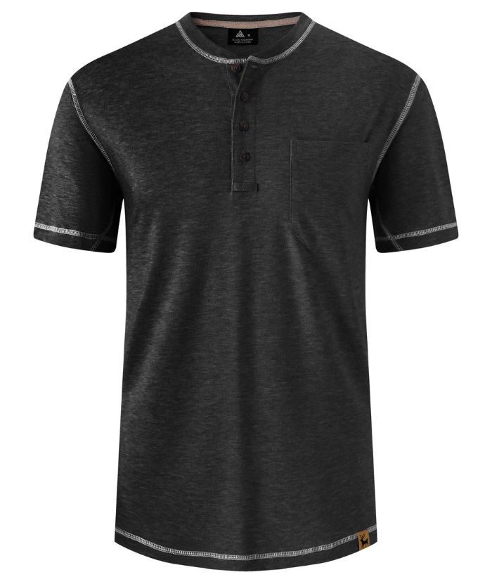 ZITY Men's Slim Fit Button Up Chest Pocket T-Shirt-CUMSS01983