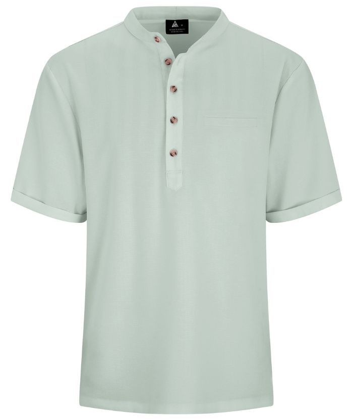 ZITY Men's Dri Fit Summer Henley T-Shirt-CUMSS01288