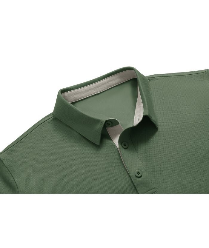 ZITY Men's Button Up Slim Fit Polo Shirt-CUMPO05188