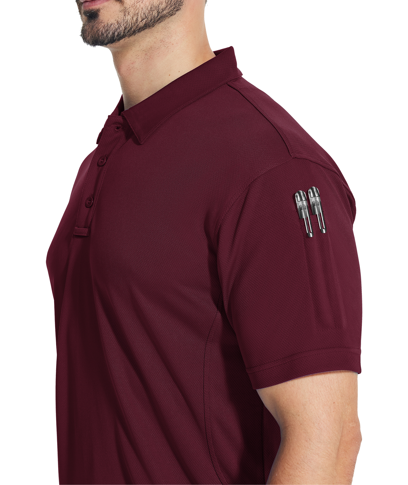 ZITY Men's Slim Fit Button Up Golf Polo Shirt-CUMPO03930