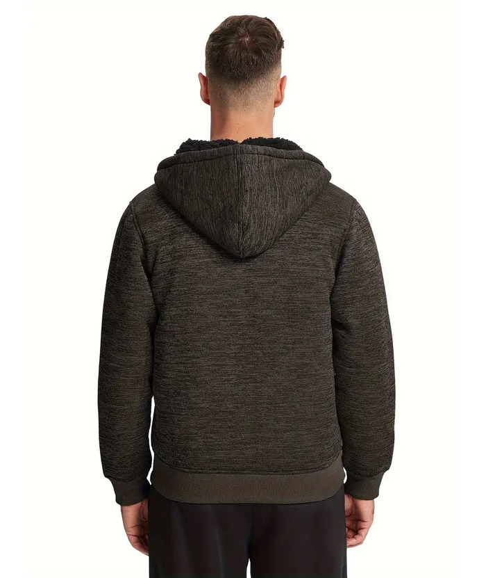 ZITY Men's Warm Fleece Solid Color Casual Zip Up Hoodie-ZPK005323 | Zitysports