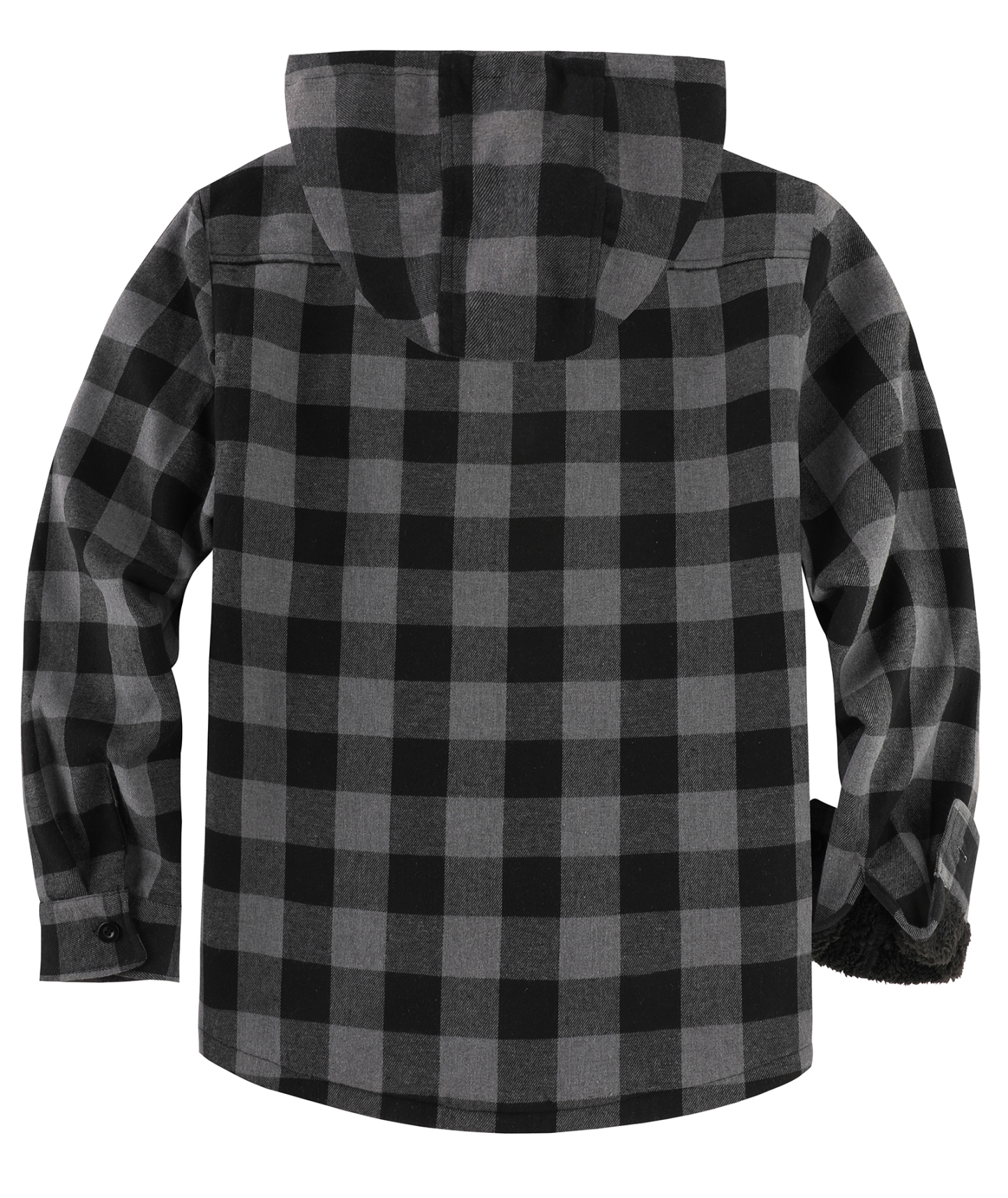 ZITY Men's Autumn Winter Plaid Thick Sherpa Line Hoodie-CUMJA05731