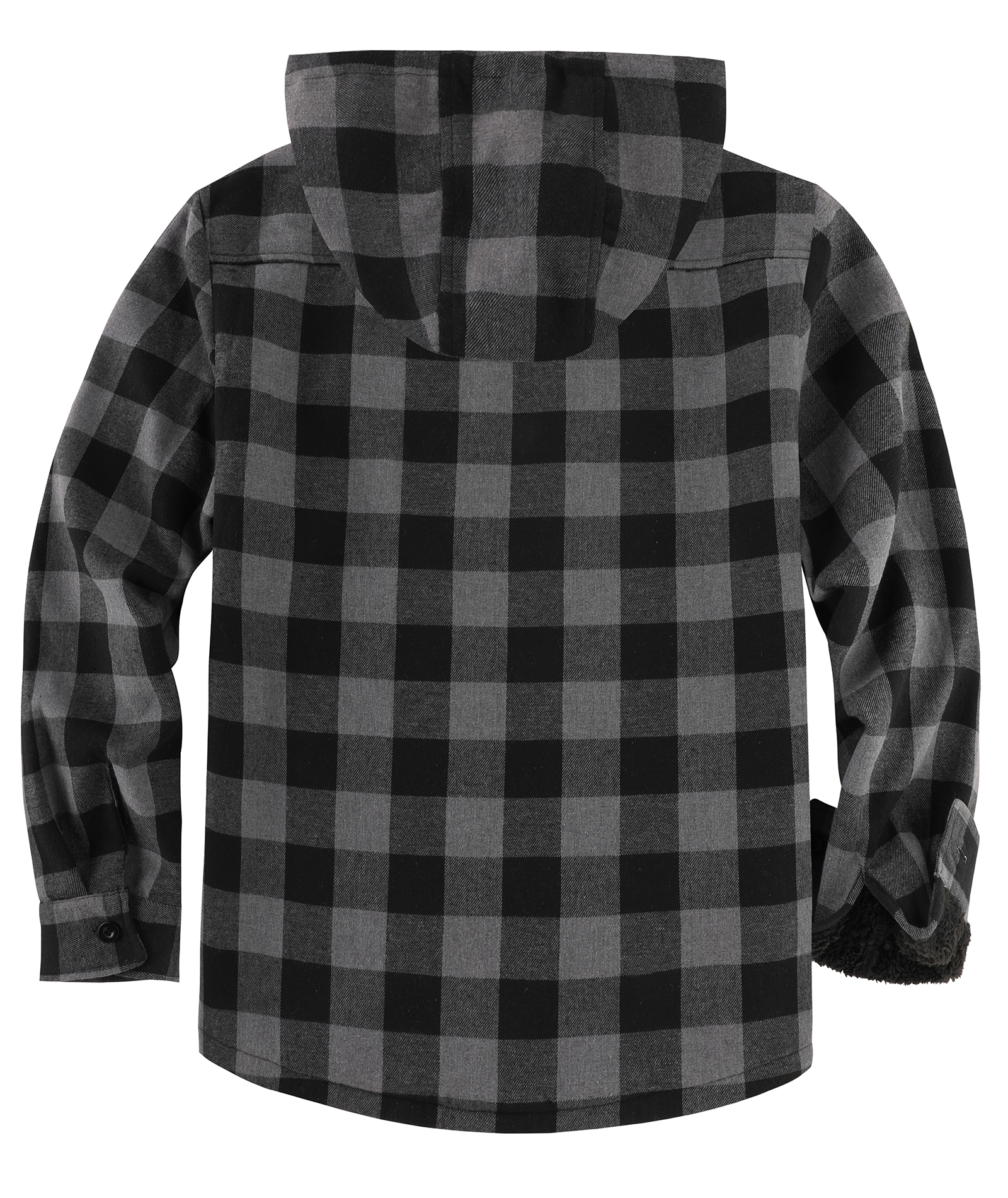 ZITY Men's Autumn Winter Plaid Thick Sherpa Line Hoodie-CUMJA05731