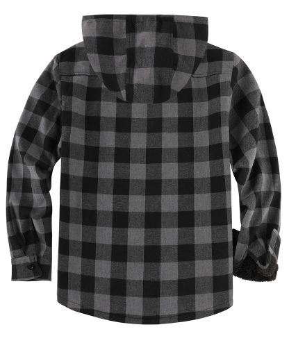 ZITY Men's Autumn Winter Plaid Thick Sherpa Line Hoodie-CUMJA05731