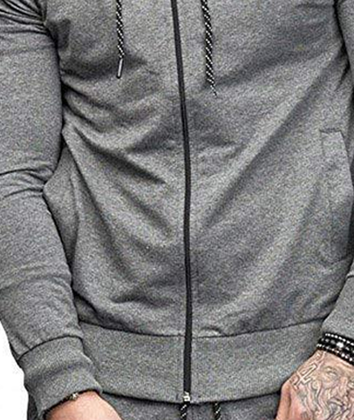 ZITY Men's Full-Zip Long Sleeve Workout Slim Fit Outdoor Hoodie-DUMFH04985|Zitysports