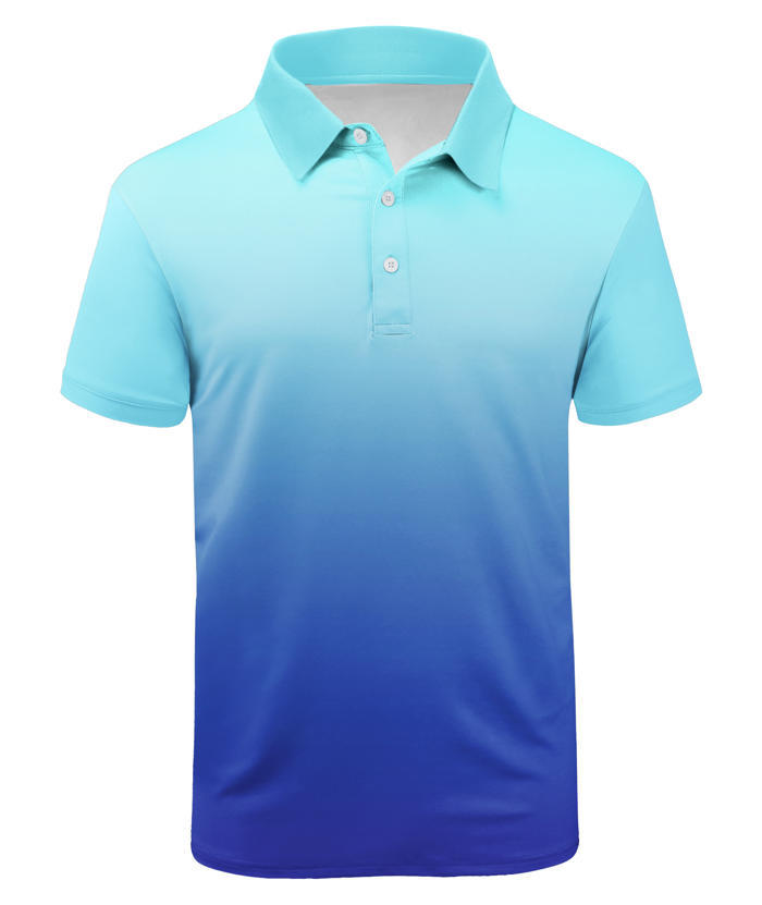ZITY Men's Summer Dri Fit Gradient Golf Polo Shirt-CFMPO00034