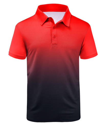 ZITY Men's Summer Dri Fit Gradient Golf Polo Shirt-CFMPO00034