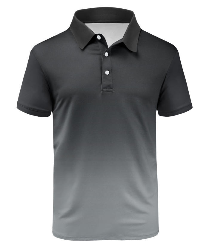 ZITY Men's Summer Dri Fit Gradient Golf Polo Shirt-CFMPO00034