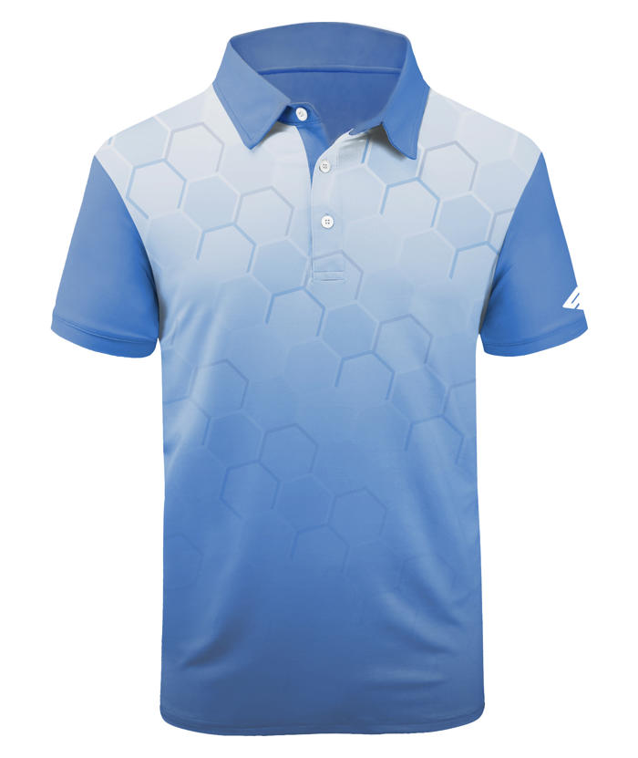 ZITY Men's Gradient Hexagon Pattern Dri Fit Polo Shirt-APOH700046