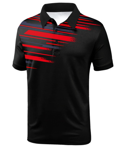 ZITY Men's Short Sleeve Color Block Striped Sports Casual Polo Shirt-ZPK004272 | Zitysports