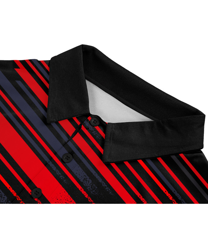 ZITY Men's Short Sleeve Color Block Striped Sports Casual Polo Shirt-ZPK004272 | Zitysports