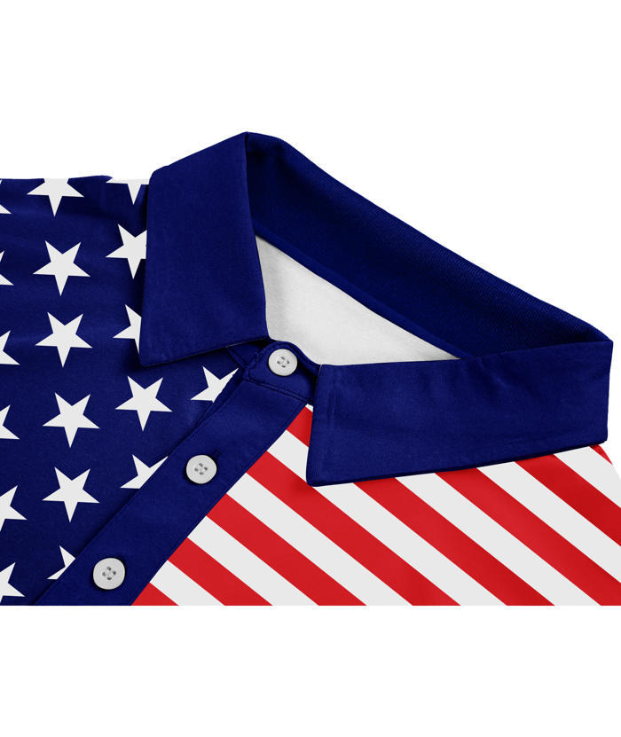 ZITY Men's US Flag Dri Fit Performance Golf Polo Shirt-APOH700105