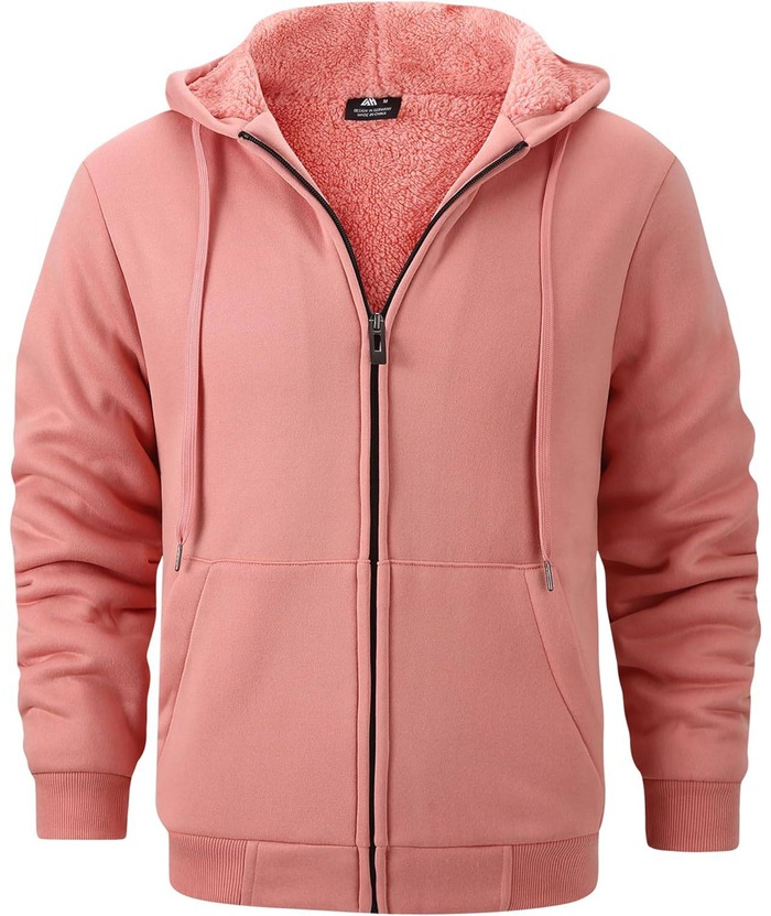 ZITY Men's Solid Hooded Jacket Thick Fleece Hoodie For Fall Winter-ZPK007270 | Zitysports