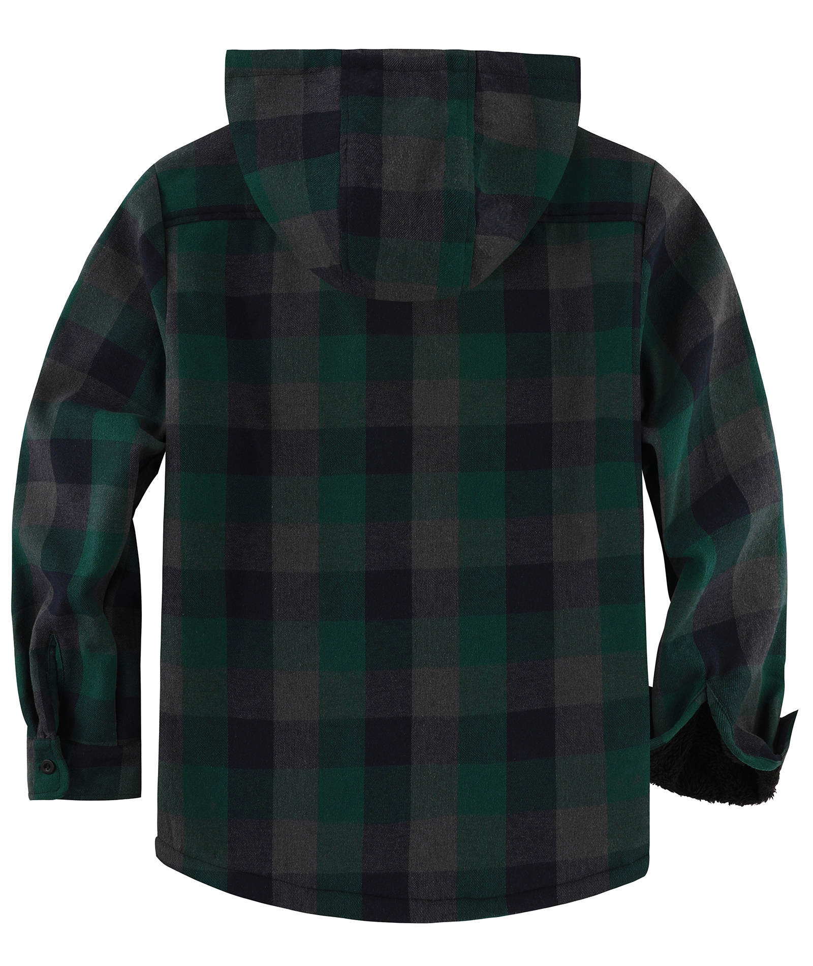 ZITY Men's Autumn Winter Plaid Thick Sherpa Line Hoodie-CUMJA05731