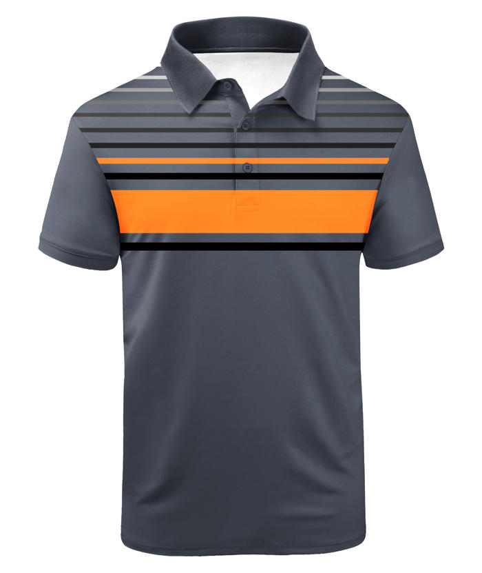 ZITY Men's Striped Color Block Dri Fit Polo Shirt-APOH700052