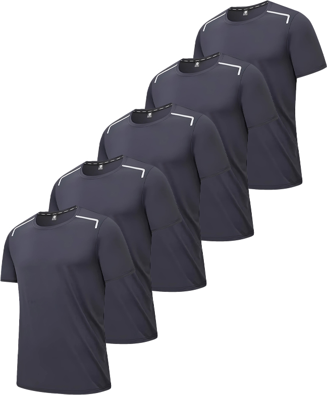 5 Pack Men's Crew Neck Dry Fit T-Shirt-DZUHE00182